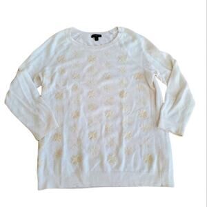 Talbots Lambswool Snowflake Sweater Petite